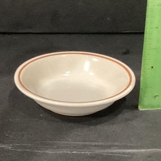 Camelot Japan Stoneware Berry Bowls, Set of 3, Vintage Brown Band Dinnerware - Thumbnail 3