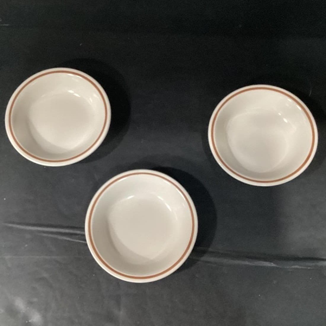 Camelot Japan Stoneware Berry Bowls, Set of 3, Vintage Brown Band Dinnerware - Thumbnail 6