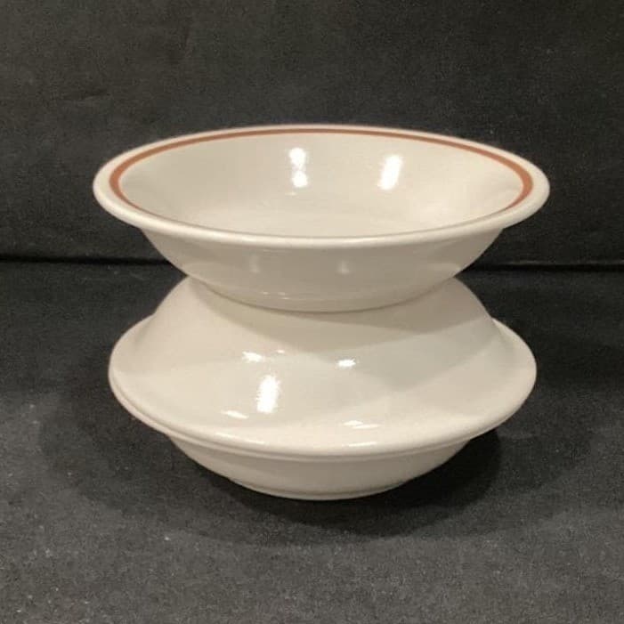 Camelot Japan Stoneware Berry Bowls, Set of 3, Vintage Brown Band Dinnerware - Thumbnail 12