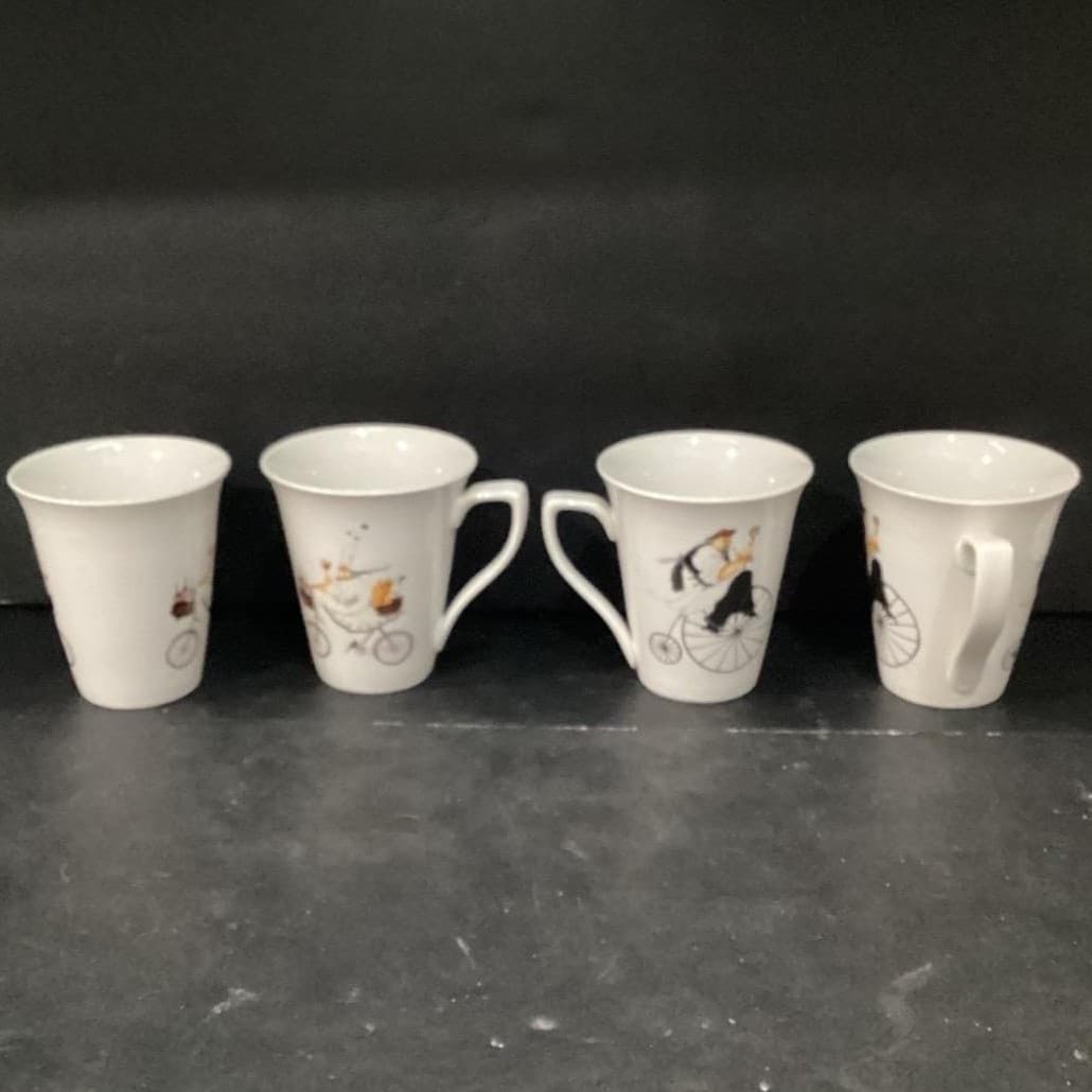Oneida Chefs to Go Coffee Cups, Set of 4, Vintage Jennifer Garant Design - Thumbnail 2