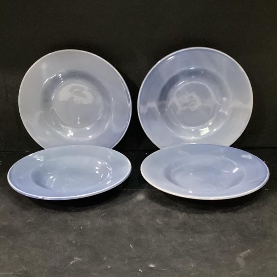Retroneu Everyday Denim Blue Salad Bowls #3082, Set Of 4, Vintage Dinnerware - Thumbnail 2