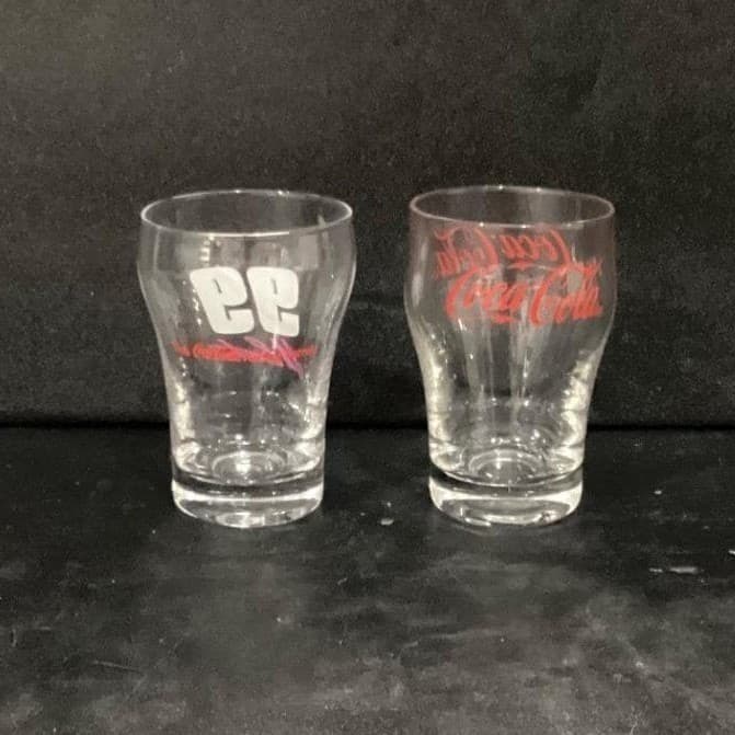 Coca Cola Mini Fountain Glasses, Set of 2, Vintage Logo & #99 Jeff Burton Design - Thumbnail 6