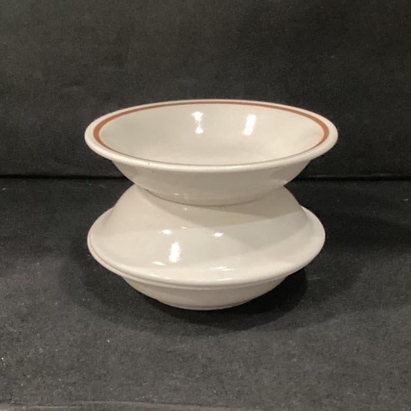 Camelot Japan Stoneware Berry Bowls, Set of 3, Vintage Brown Band Dinnerware - Thumbnail 13
