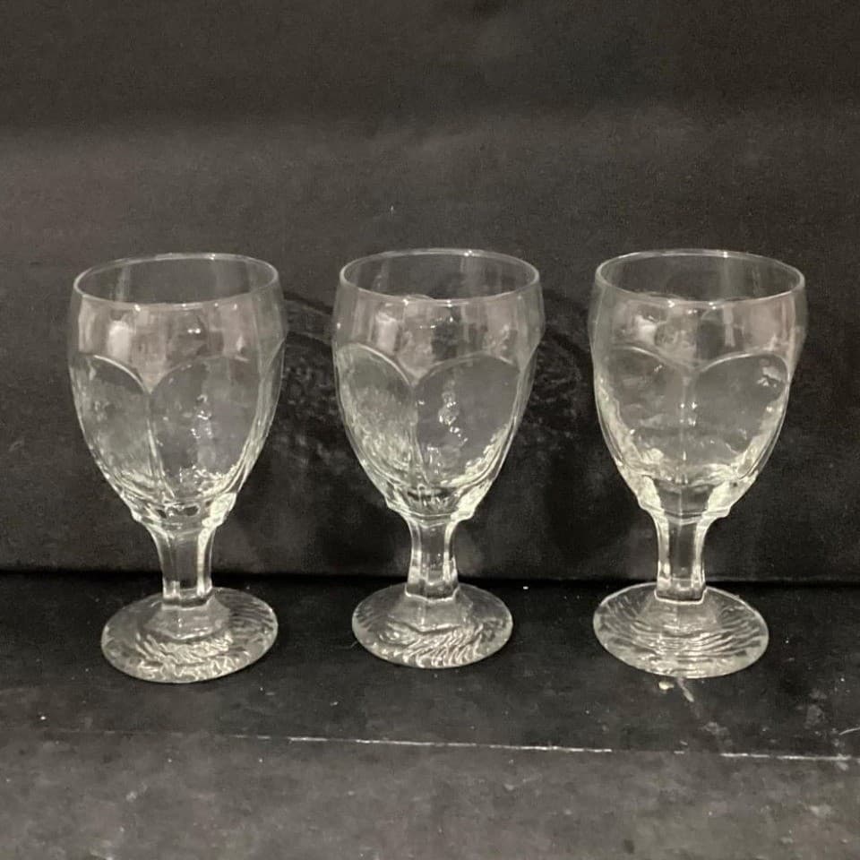 Libbey Chivalry Water Goblets, Set of 3, Vintage Textured Stemware, Drinkware - Thumbnail 8