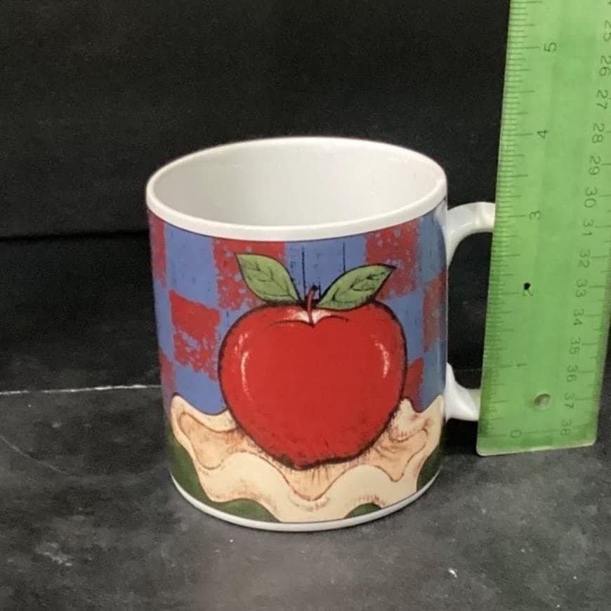 Sakura American as Apple Pie Coffee Cups, Set of 4, Vtg Warren Kimble Stoneware - Thumbnail 9