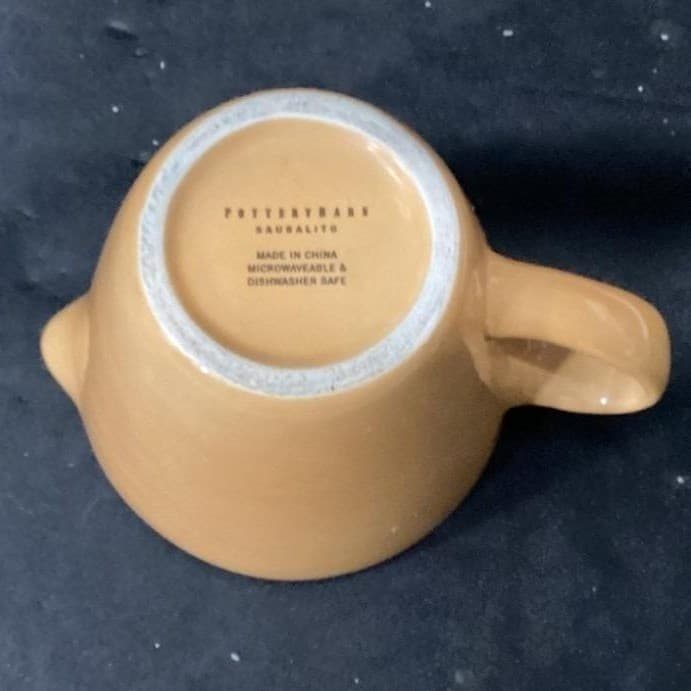 Pottery Barn Sausalito Cream & Lidded Sugar Bowl, Vtg Yellow Ceramic Tableware - Thumbnail 6
