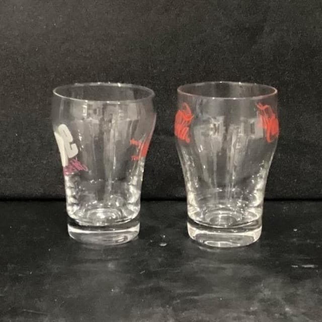 Coca Cola Mini Fountain Glasses, Set of 2, Vintage Logo & #99 Jeff Burton Design - Thumbnail 7
