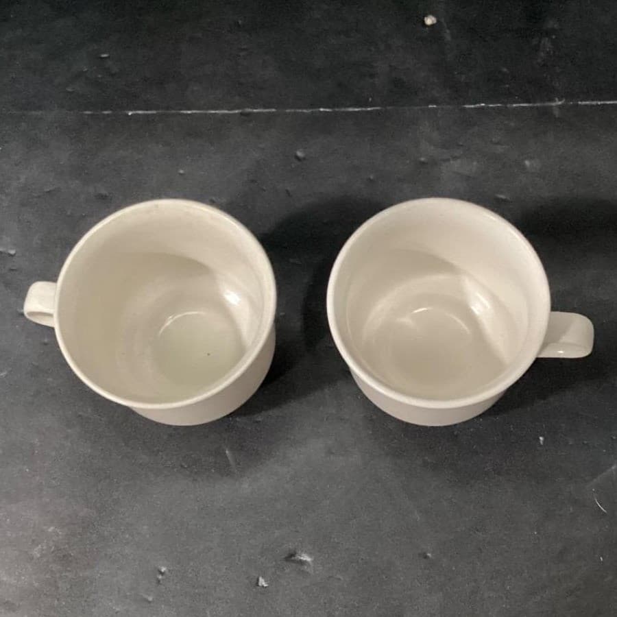 Woodberry Collection Stoneware Coffee Cups, Set of 2 Vintage Brown Stripe Design - Thumbnail 4