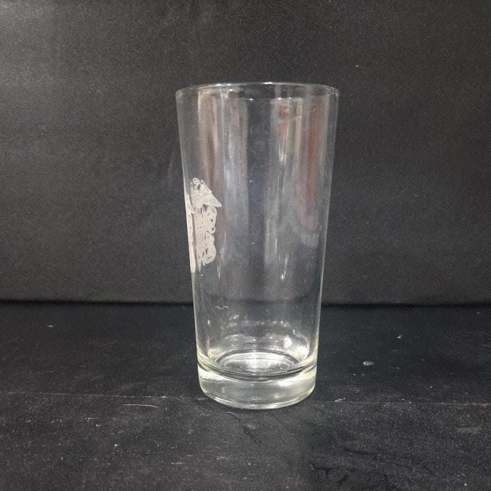 American Eagle Etched Beer Glass, Vintage Freedom Tumbler, Patriotic Barware - Thumbnail 8