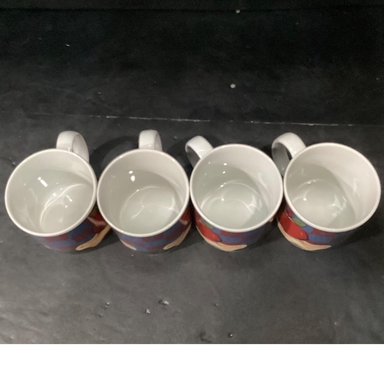 Sakura American as Apple Pie Coffee Cups, Set of 4, Vtg Warren Kimble Stoneware - Thumbnail 6