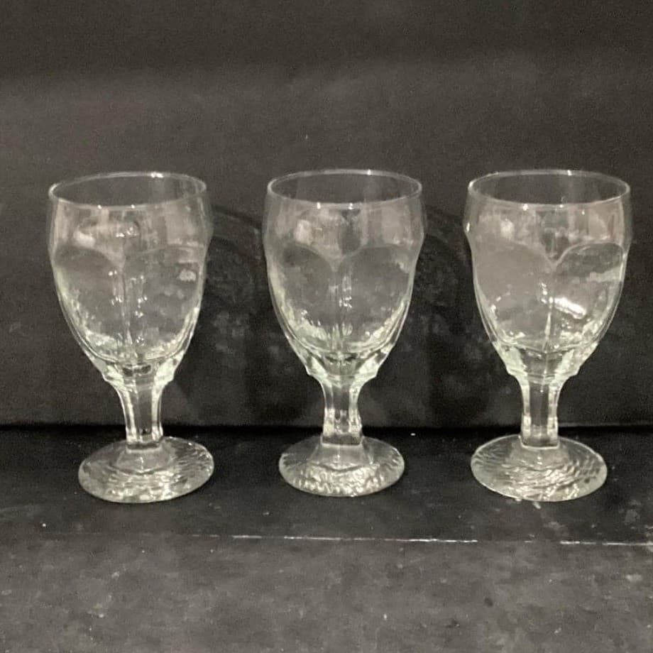 Libbey Chivalry Water Goblets, Set of 3, Vintage Textured Stemware, Drinkware - Thumbnail 9