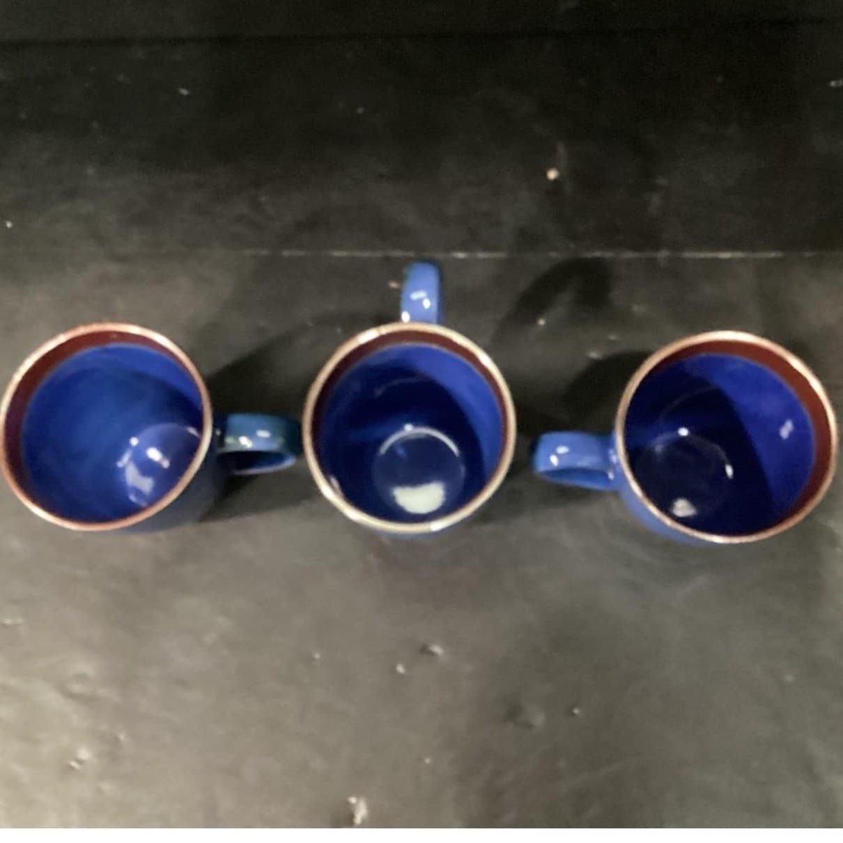 Mikasa Talia Blue Coffee Cups, Set of 3, Vintage Stoneware Mugs, Drinkware - Thumbnail 4