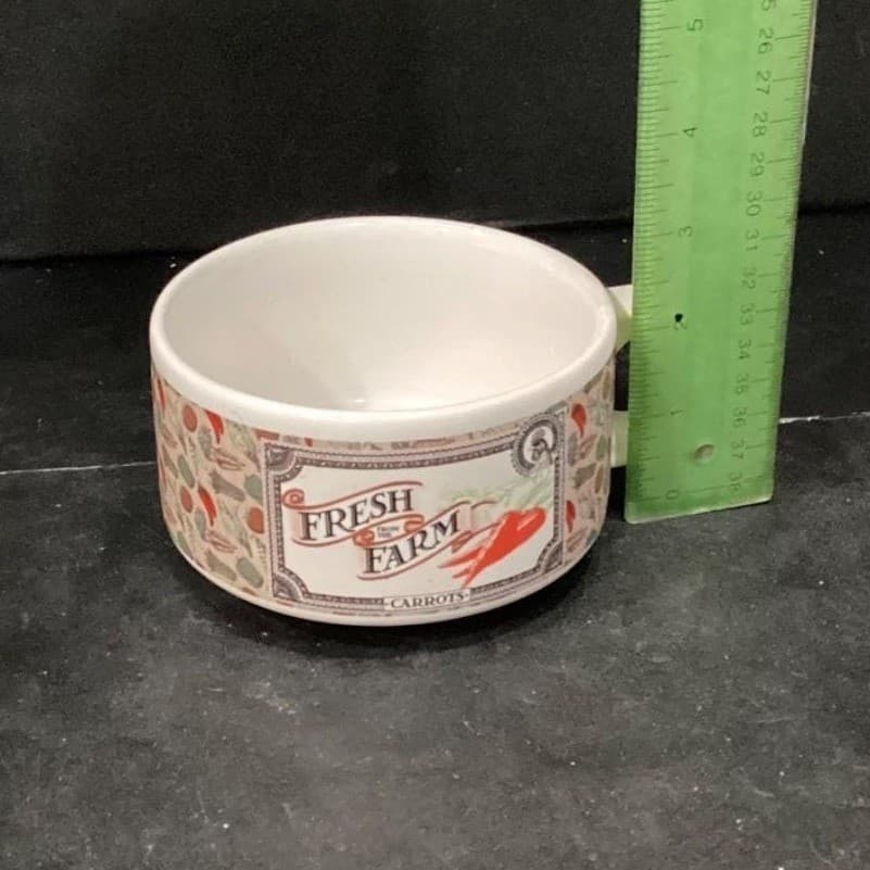 Houston Foods Fresh From the Farm Soup Cups, Set of 2, Vintage Vegetable Design - Thumbnail 6