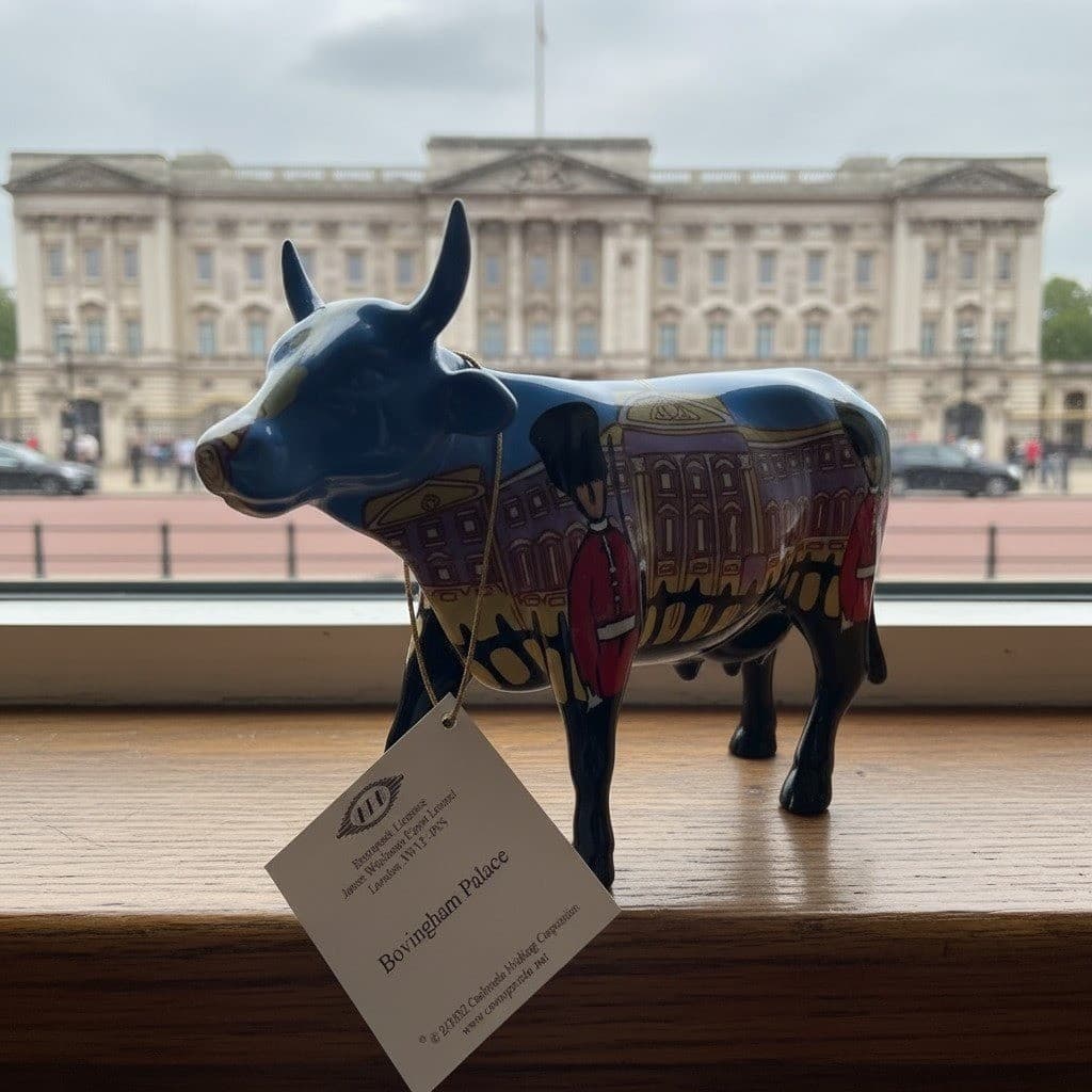 Cow Parade Bovingham Palace Figurine, Westland Giftware, #6004, Box/Tag