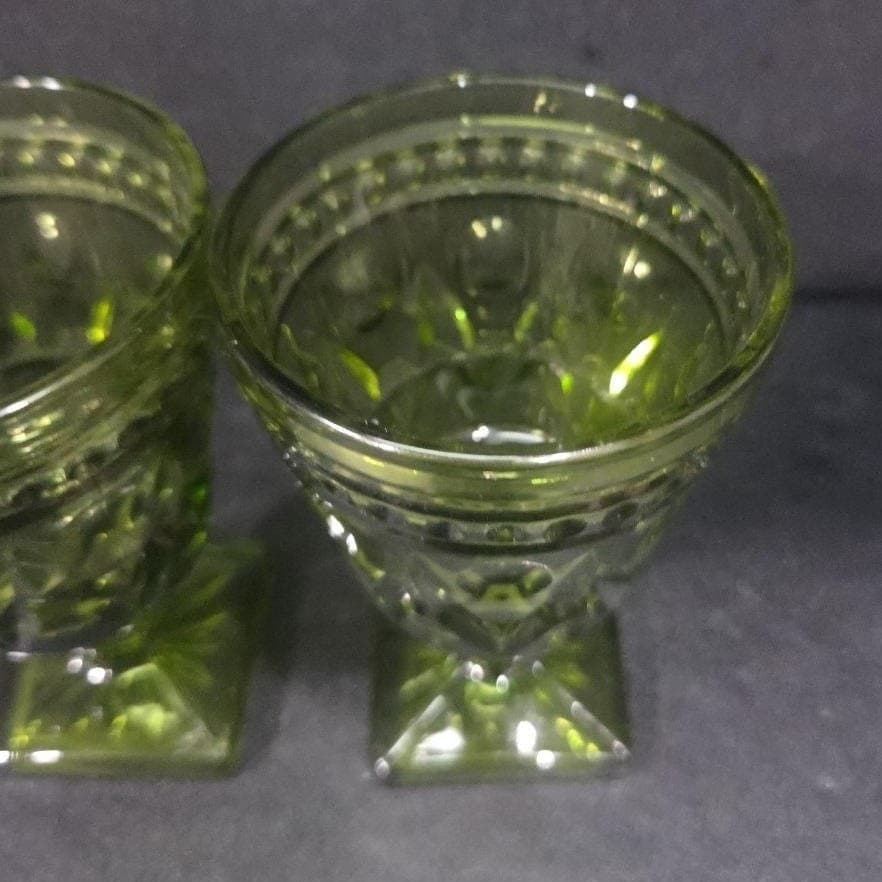 Colony Park Avocado Green Goblets, Set of 2, Vintage Mid-Century Glassware - Thumbnail 6