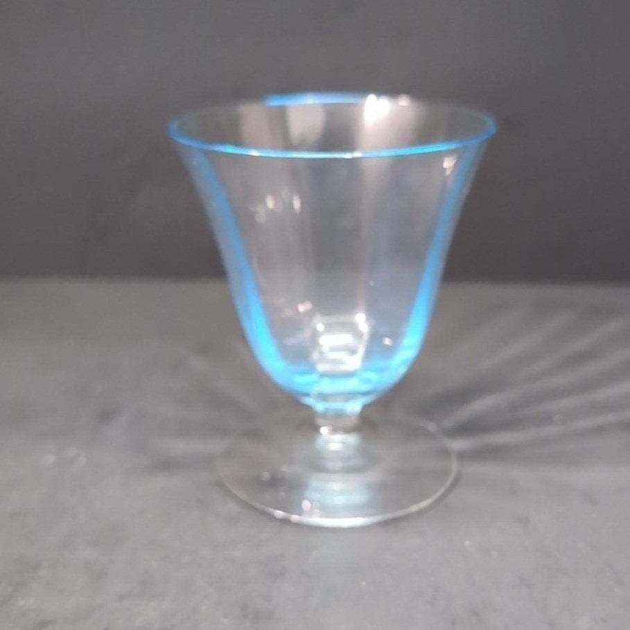 Fostoria Azure Oyster Fruit Cocktail Glass, Vintage Optic Glassware, Replacement - Thumbnail 8