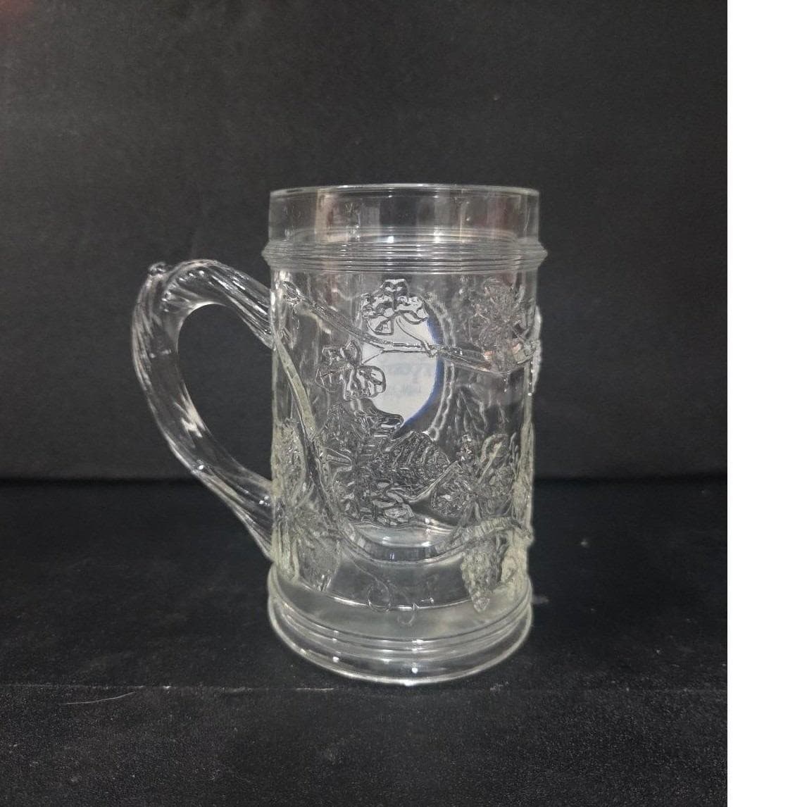 Ox Yoke Inn Embossed Glass Mug, Vintage Amana Iowa Souvenir, Pine Cones & Branch - Thumbnail 9
