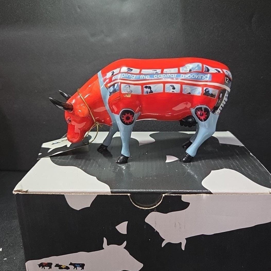 Cow Parade CowBus Figurine, Westland Giftware, #6014, Box/Tag - Thumbnail 7