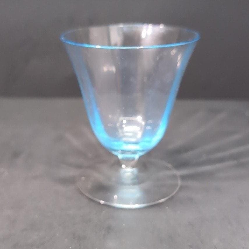 Fostoria Azure Oyster Fruit Cocktail Glass, Vintage Optic Glassware, Replacement - Thumbnail 9