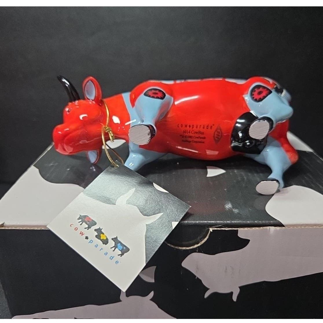 Cow Parade CowBus Figurine, Westland Giftware, #6014, Box/Tag - Thumbnail 9