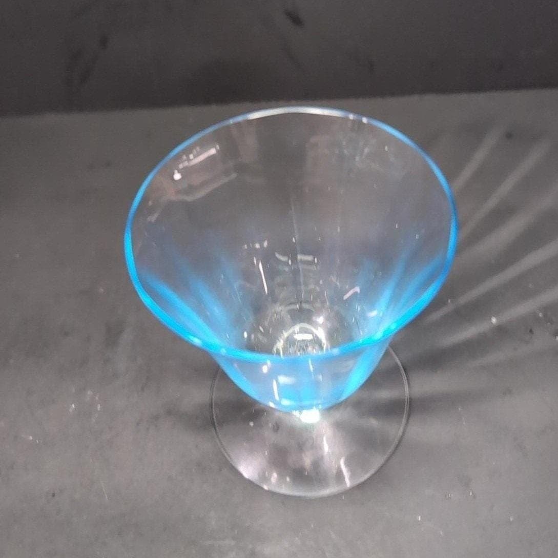 Fostoria Azure Oyster Fruit Cocktail Glass, Vintage Optic Glassware, Replacement - Thumbnail 4