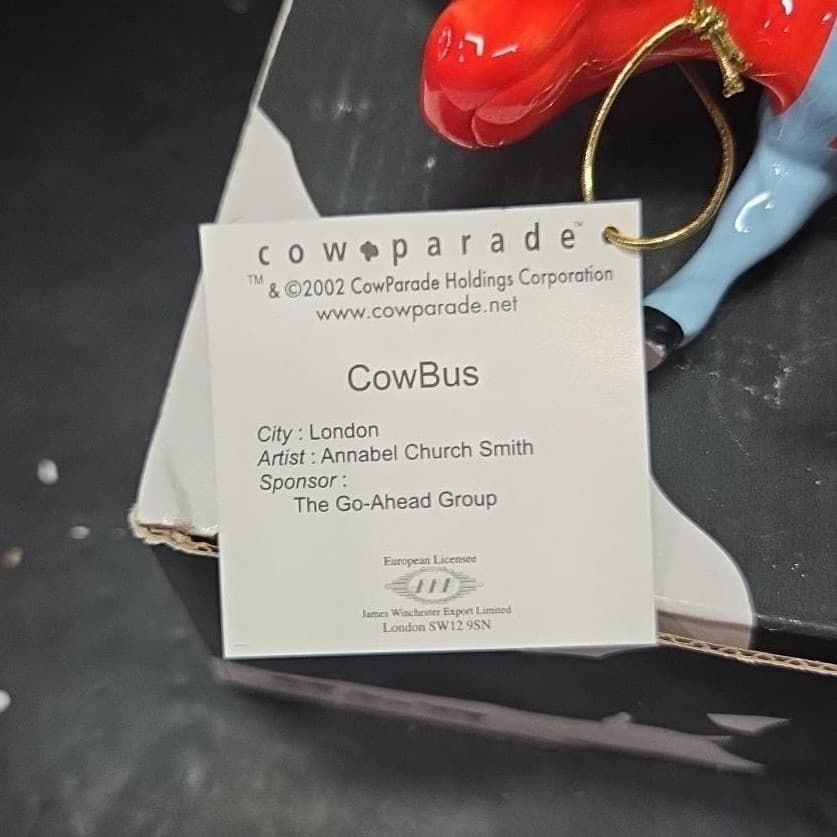Cow Parade CowBus Figurine, Westland Giftware, #6014, Box/Tag - Thumbnail 10