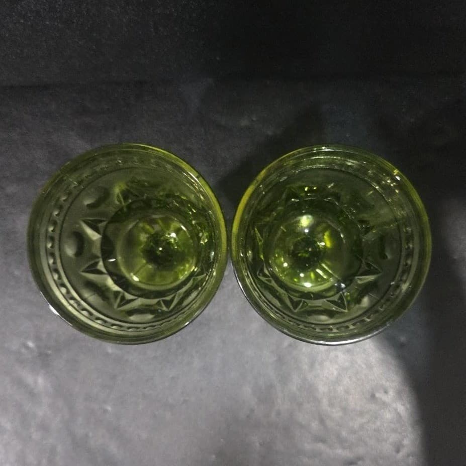 Colony Park Avocado Green Goblets, Set of 2, Vintage Mid-Century Glassware - Thumbnail 7