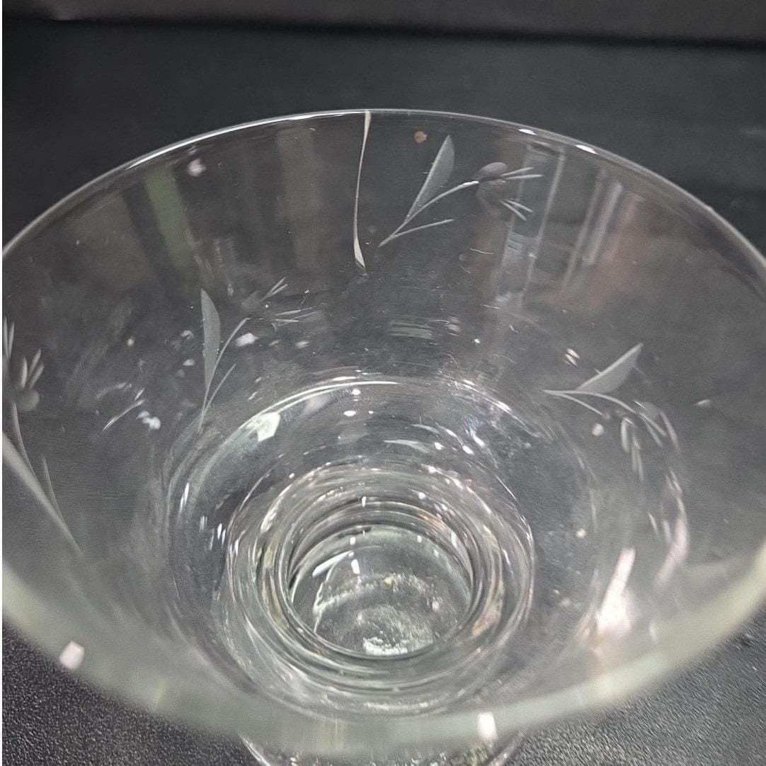 Anchor Hocking Clear Liqueur Glasses, Set of 4, Etched Cordials, Footed Dessert - Thumbnail 7