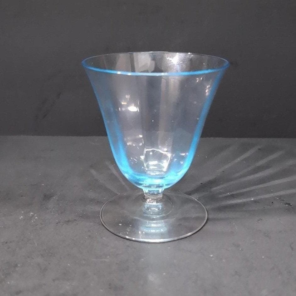 Fostoria Azure Oyster Fruit Cocktail Glass, Vintage Optic Glassware, Replacement - Thumbnail 7