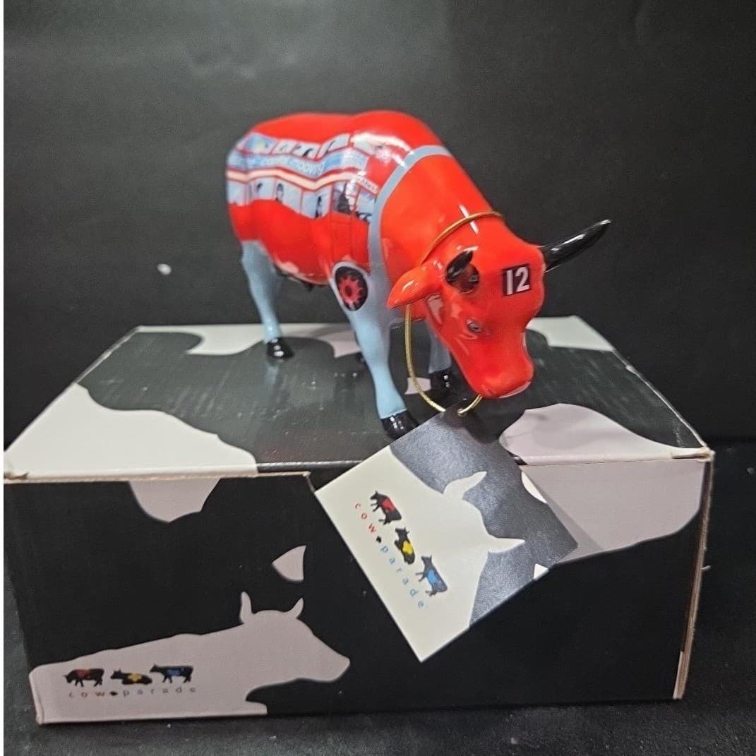Cow Parade CowBus Figurine, Westland Giftware, #6014, Box/Tag - Thumbnail 4