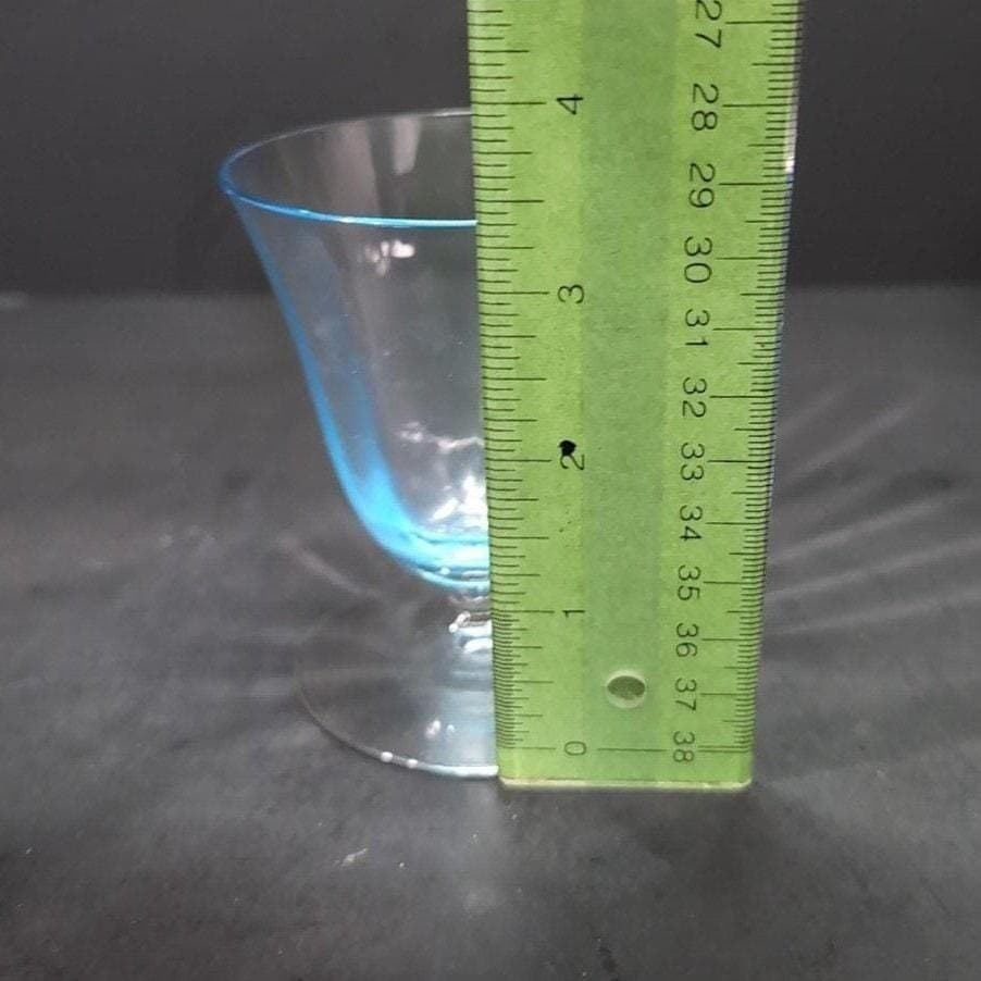 Fostoria Azure Oyster Fruit Cocktail Glass, Vintage Optic Glassware, Replacement - Thumbnail 2