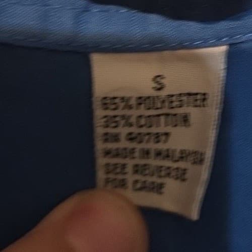 Averroe Blue Button Down Shirt 3/4 Sleeve High Low Hem, Woman's Small RN 40787 - Thumbnail 6