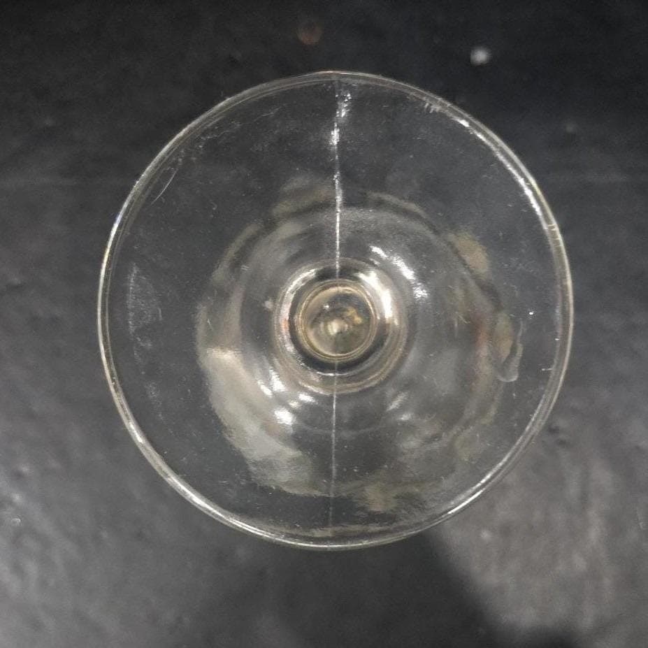 Bartlett Collins Etched Grapes Goblet, Thumbprint Wine Glass, Vintage Stemware - Thumbnail 4