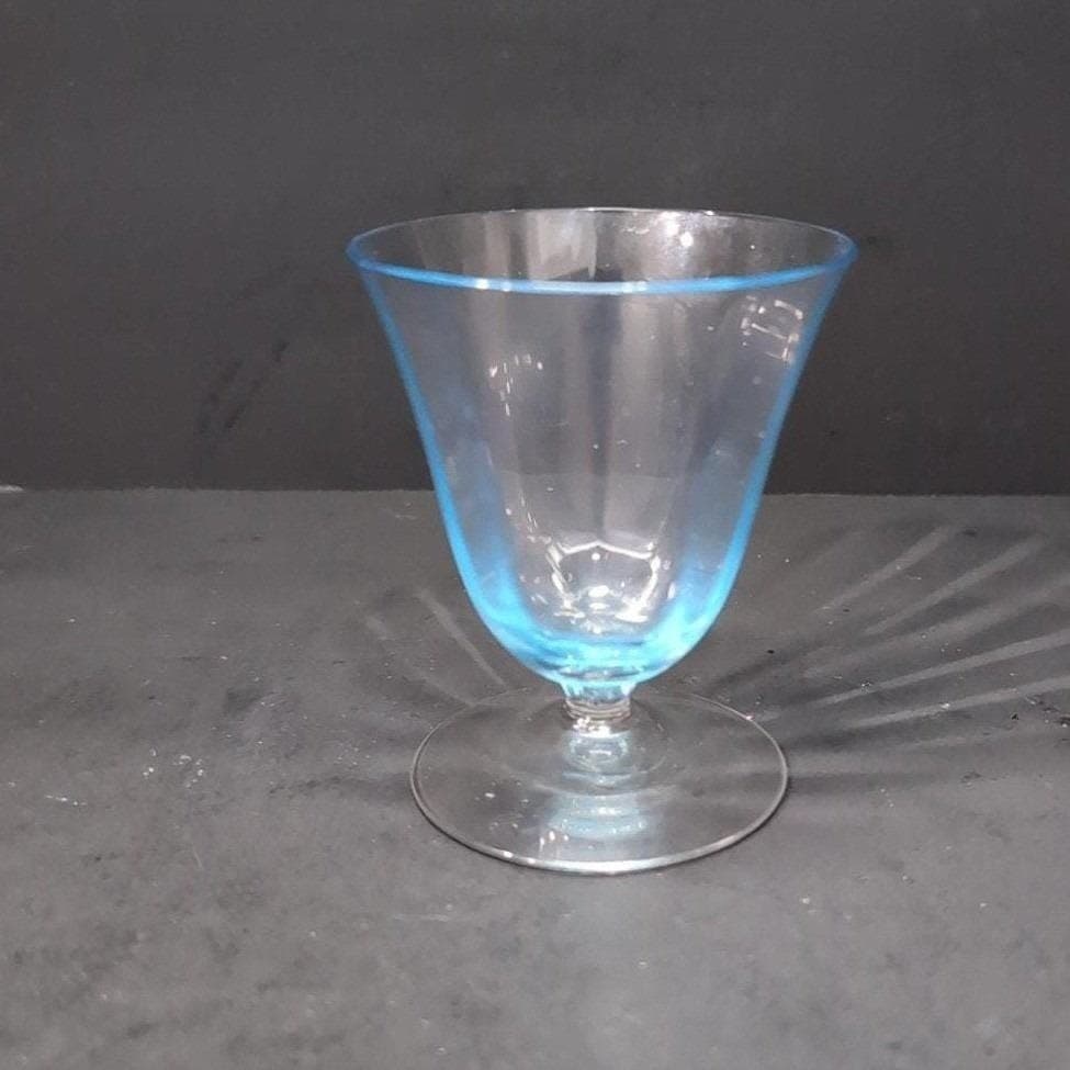 Fostoria Azure Oyster Fruit Cocktail Glass, Vintage Optic Glassware, Replacement - Thumbnail 10