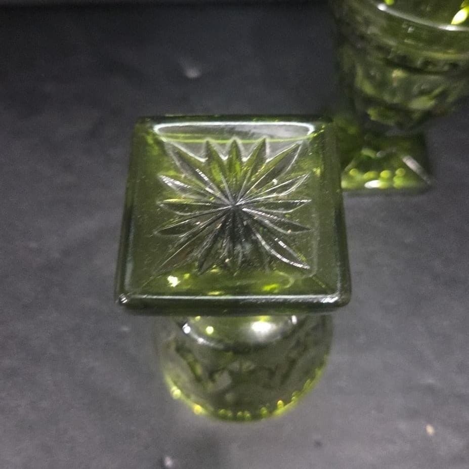 Colony Park Avocado Green Goblets, Set of 2, Vintage Mid-Century Glassware - Thumbnail 8