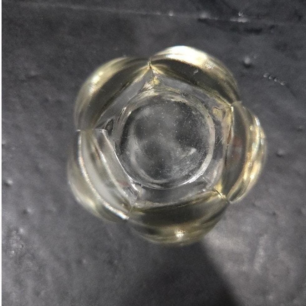 Heavy Glass Lotus Flower Candle Holder, Vintage Votive Tea Light, Paperweight - Thumbnail 4
