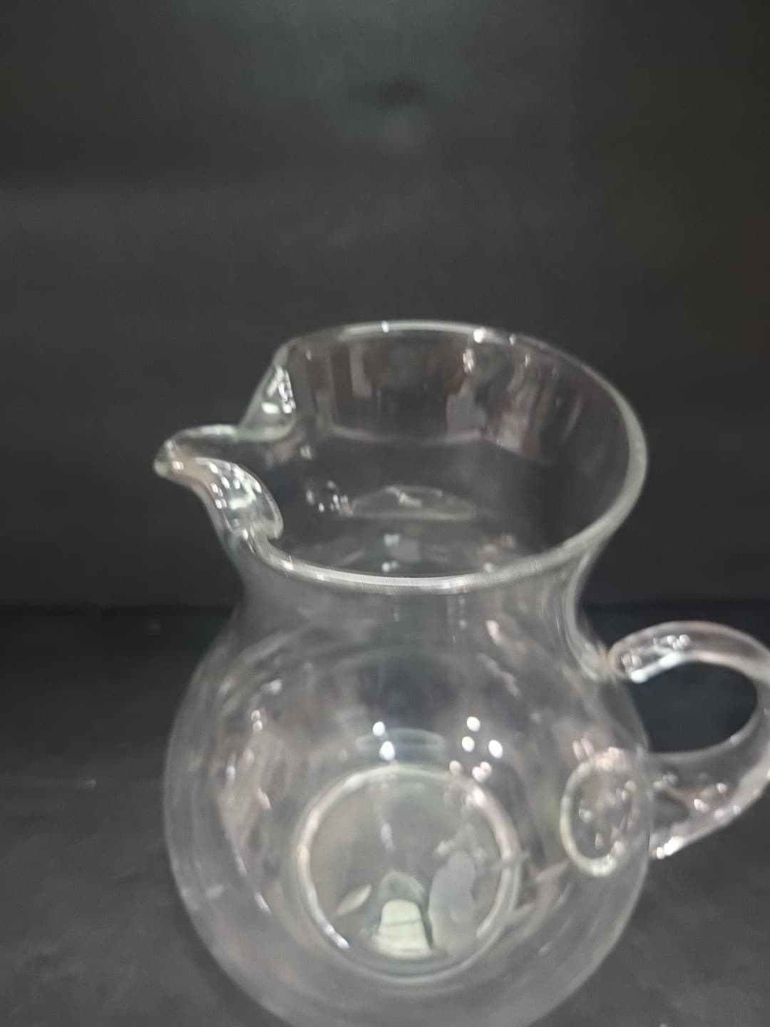 Princess House Heritage Pitcher, Engraved Floral Design, Ice Lip, Floral Pitcher - Thumbnail 5