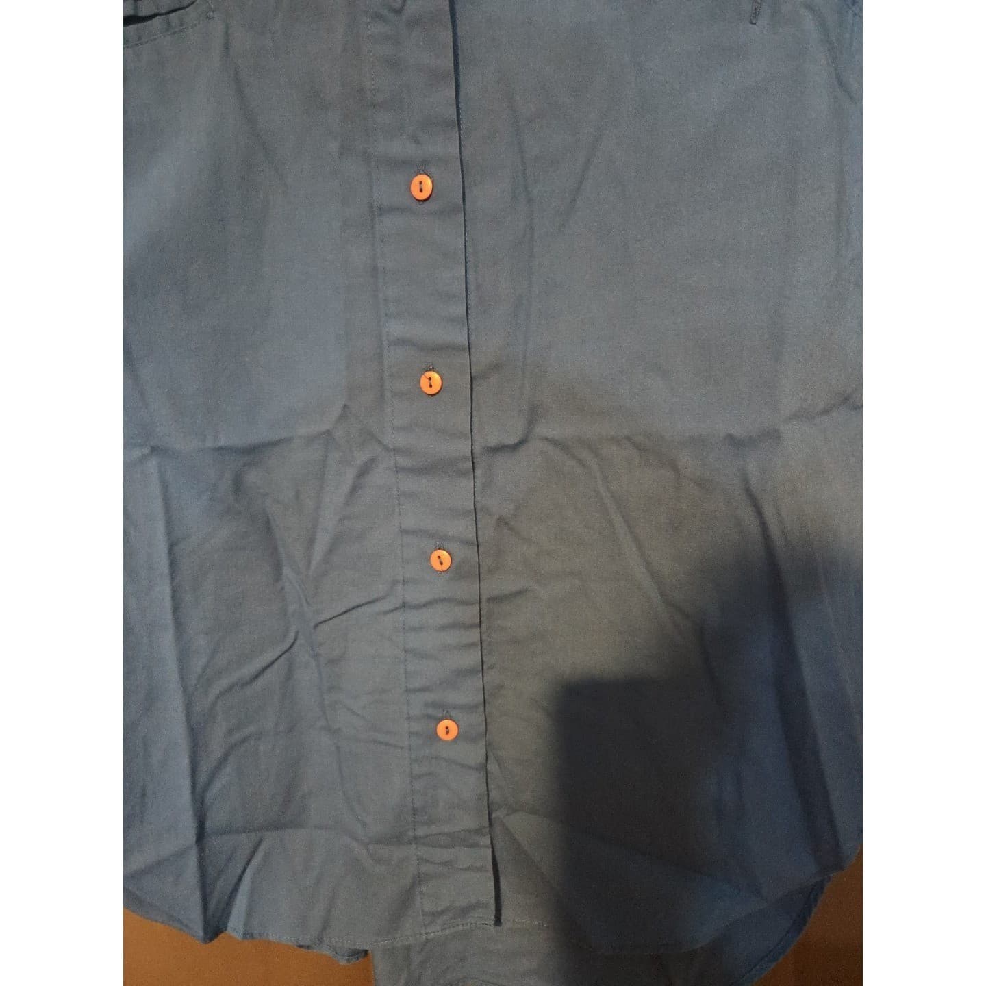 Averroe Blue Button Down Shirt 3/4 Sleeve High Low Hem, Woman's Small RN 40787 - Thumbnail 7