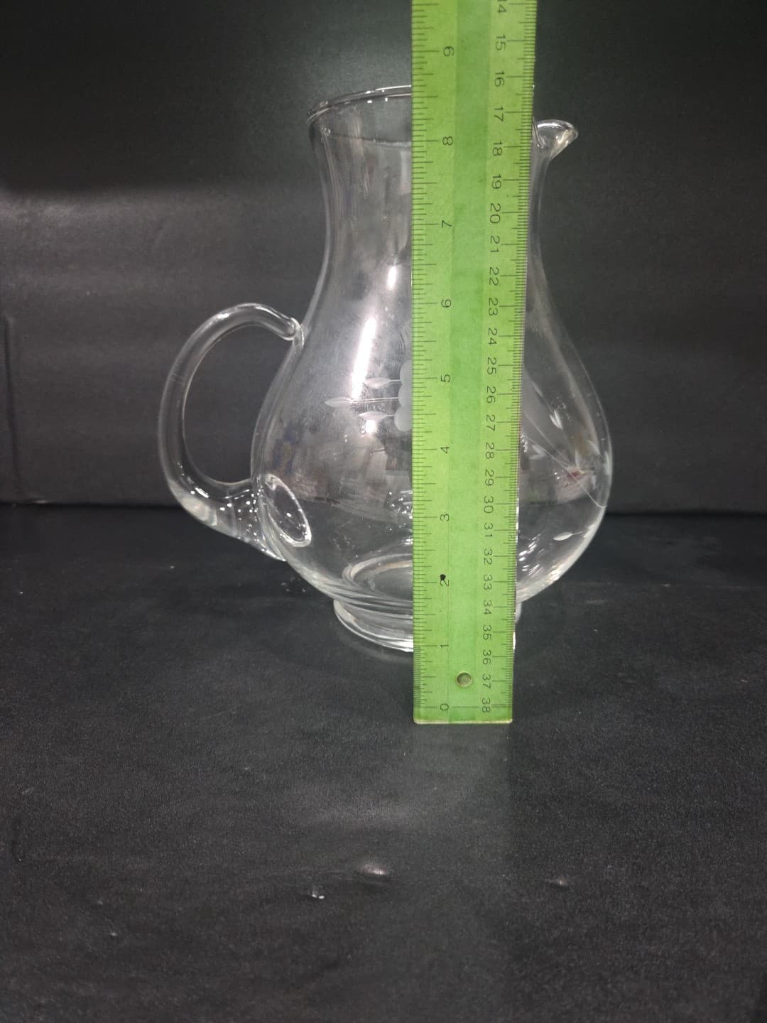 Princess House Heritage Pitcher, Engraved Floral Design, Ice Lip, Floral Pitcher - Thumbnail 8