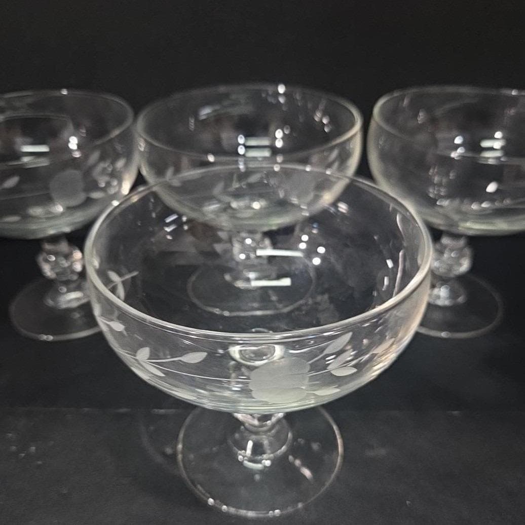 Princess House Heritage Dessert Dishes #507, Set of 4, Crystal Confection Bowls - Thumbnail 7