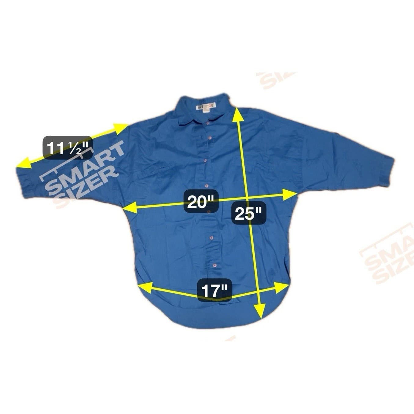 Averroe Blue Button Down Shirt 3/4 Sleeve High Low Hem, Woman's Small RN 40787 - Thumbnail 2