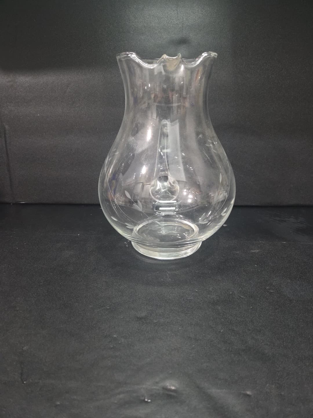 Princess House Heritage Pitcher, Engraved Floral Design, Ice Lip, Floral Pitcher - Thumbnail 2