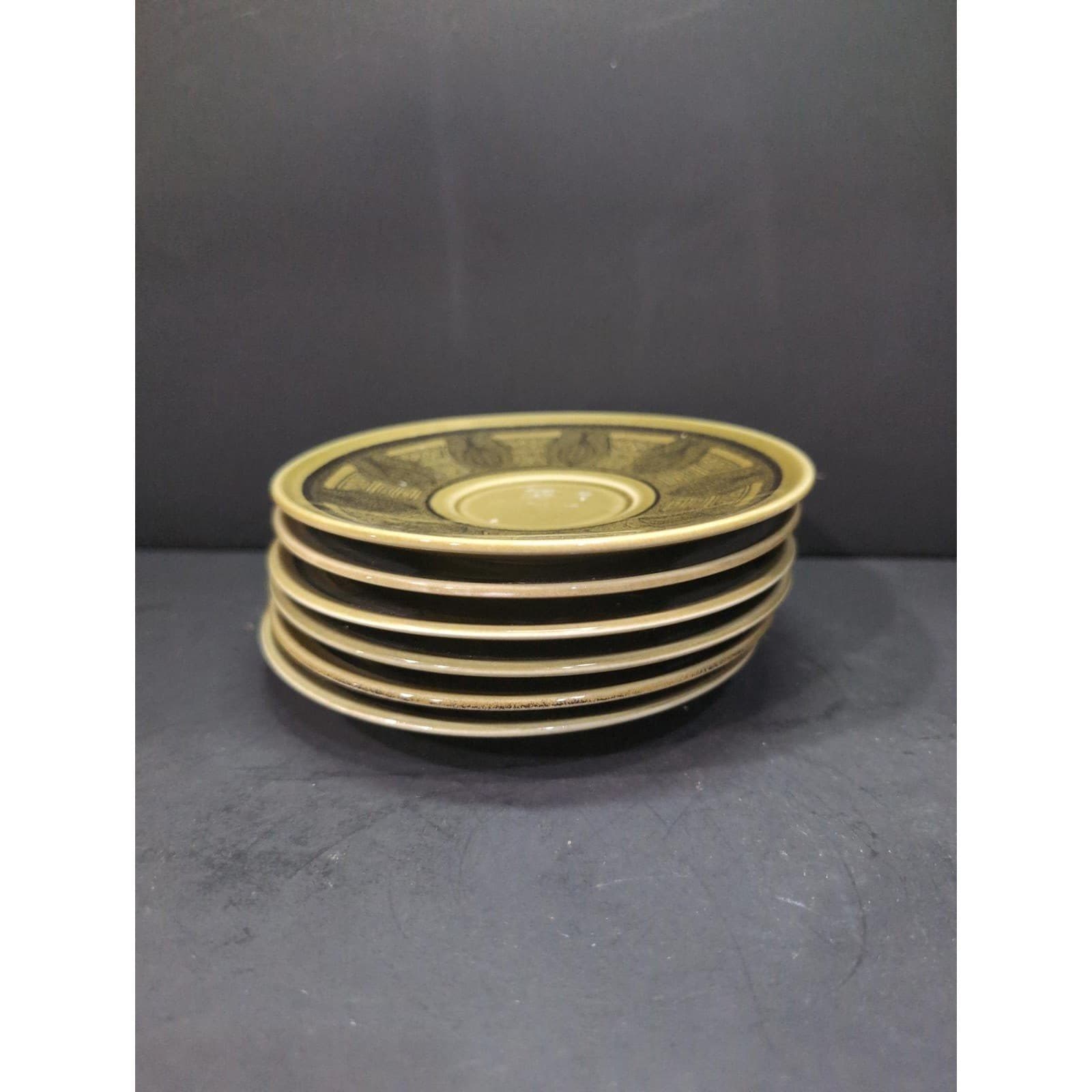 Taylor Smith and Taylor Co Green Saucers, Vintage Riviera Collection, Set of Six - Thumbnail 5