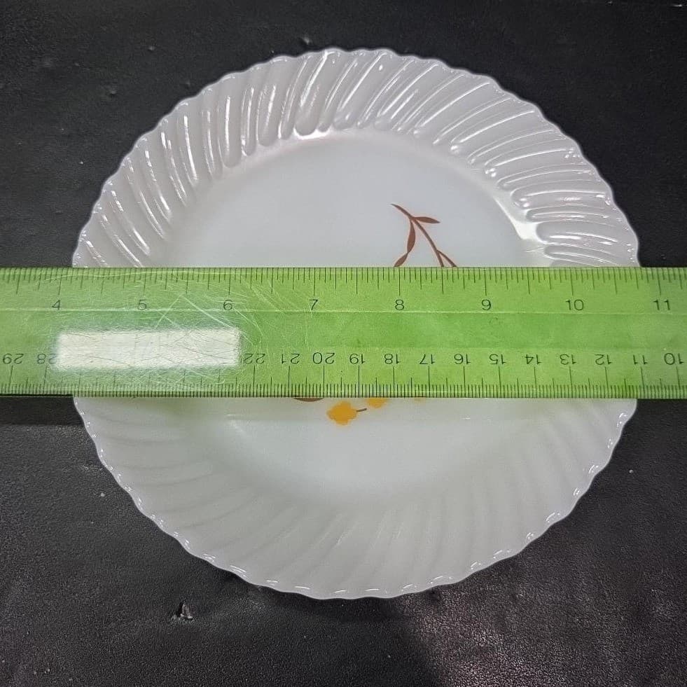 Termocrisa Milk Glass Salad Plates, Set of 4, Yellow Floral Design, Replacements - Thumbnail 5