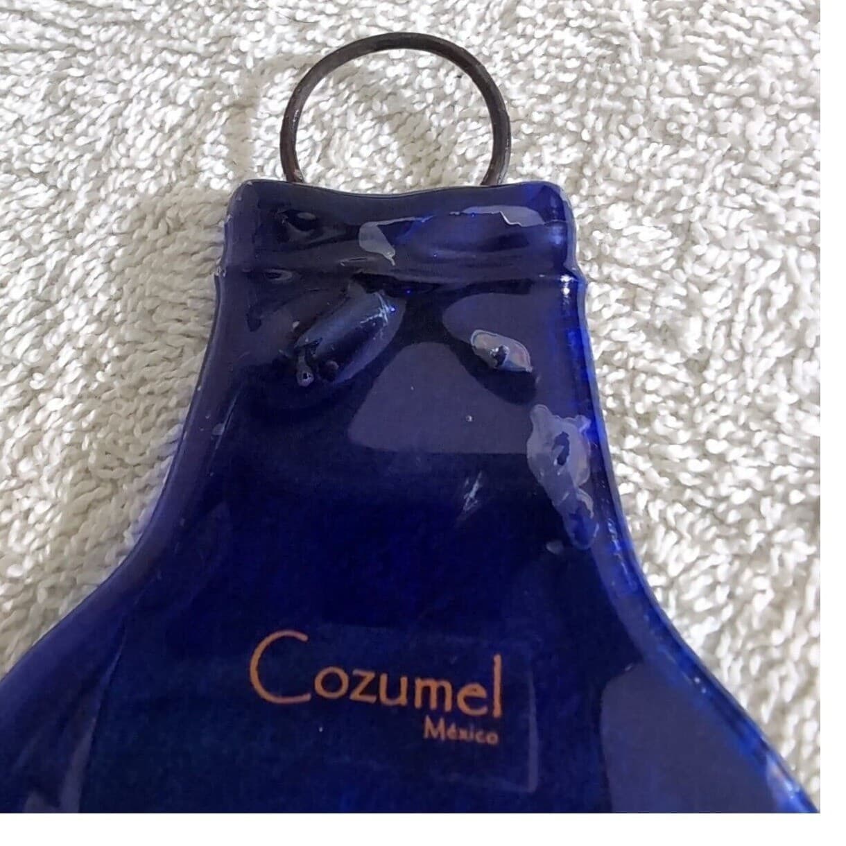 Auburn Tigers Blue Art Glass Wall Decor 8", Recycled Skyy Vodka Bottle, Man-Cave - Thumbnail 5