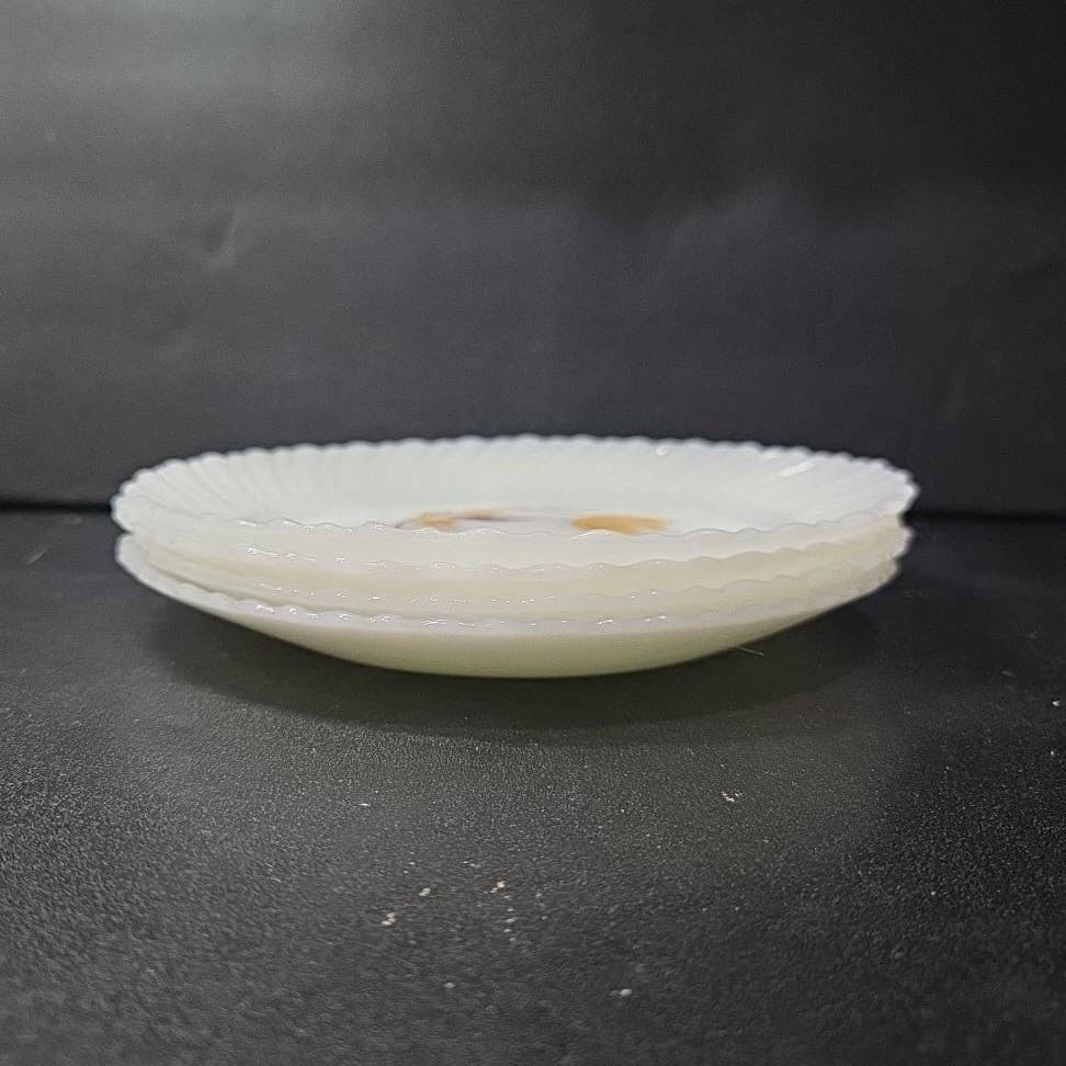 Termocrisa Milk Glass Salad Plates, Set of 4, Yellow Floral Design, Replacements - Thumbnail 9