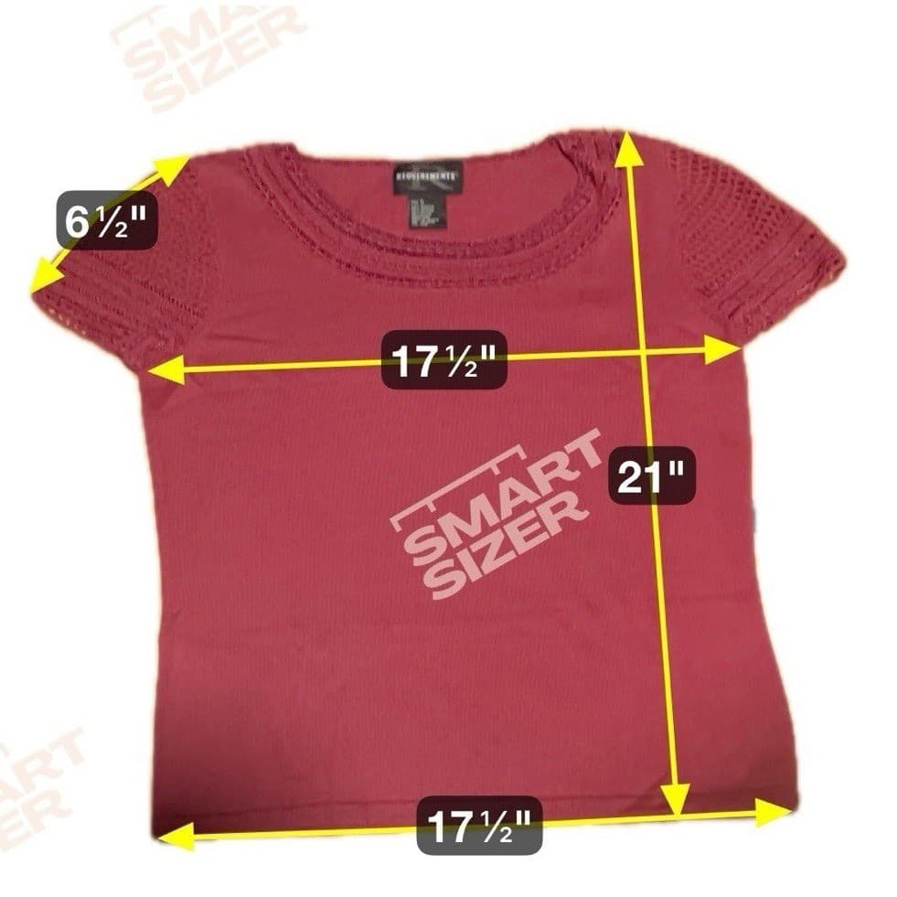 Requirements Burgundy Crochet Knit Short Sleeve Scoop Neck Top, Woman's Small - Thumbnail 2