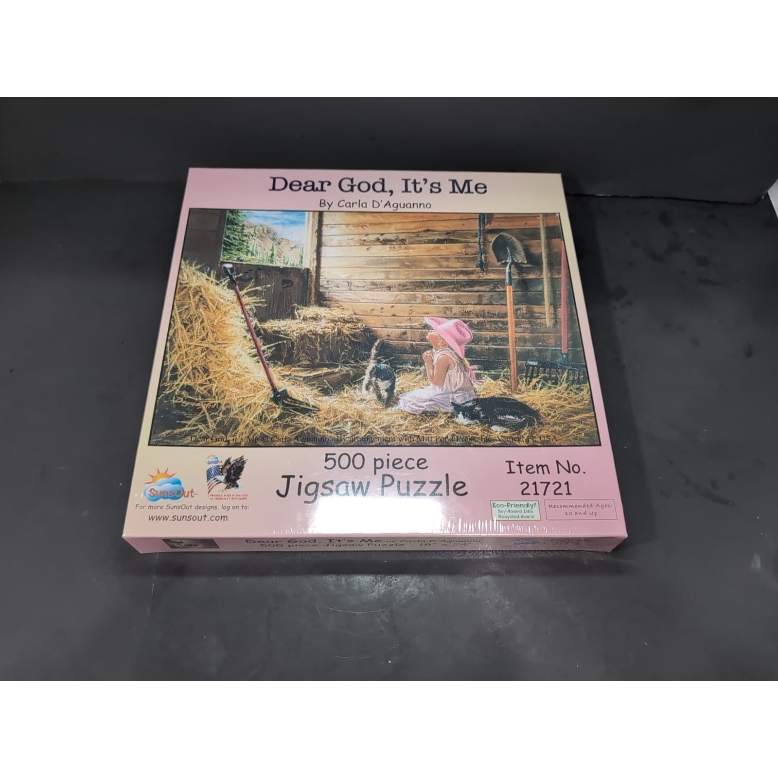 SunsOut Dear God Its Me Carla DAguanno 500 Piece Jigsaw Puzzle 21721 New Sealed