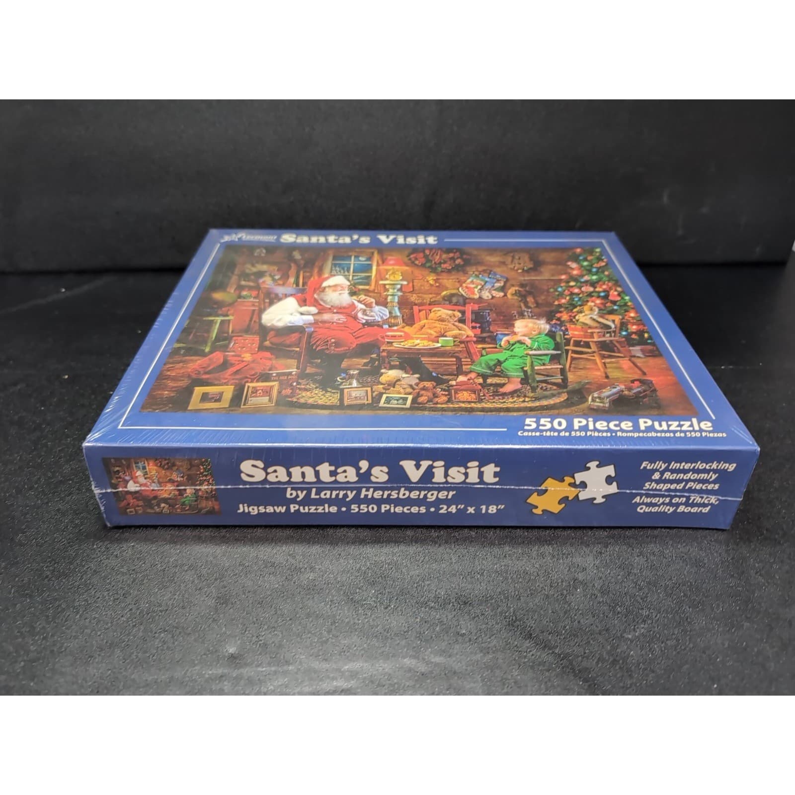 Vermont Christmas Company Santa's Visit 550 Piece Jigsaw Puzzle Larry Hersberger - Thumbnail 5