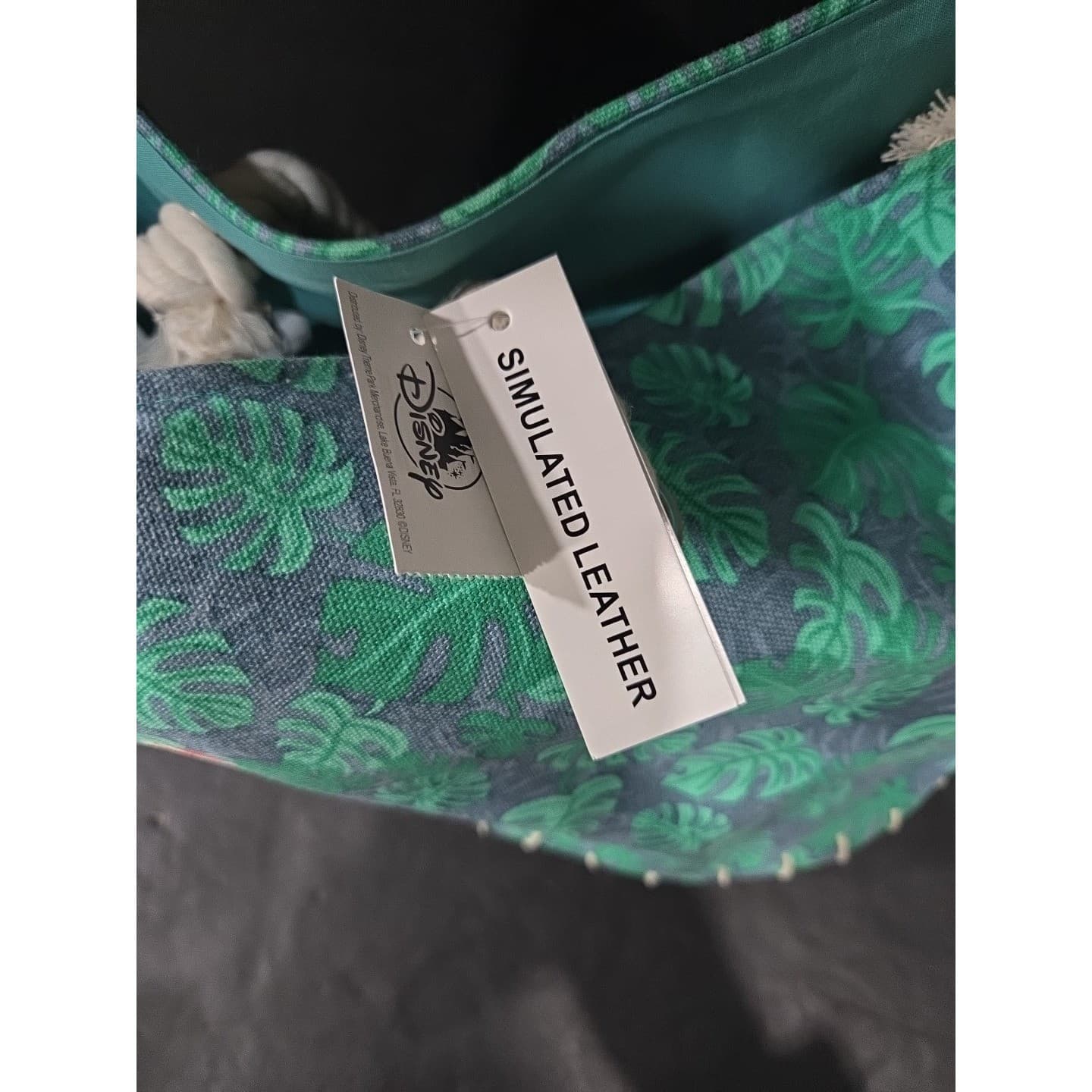 Disney Old Key West Resort Tote Bag, Tropical Monstera Leaf, Wicker Base NWT - Thumbnail 5